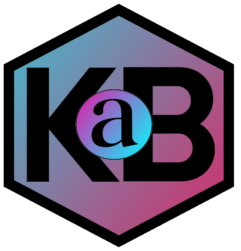 portfolio icon with gradient background and initials K A B.